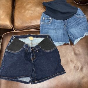 Maternity Indigo Blue Denim Shorts